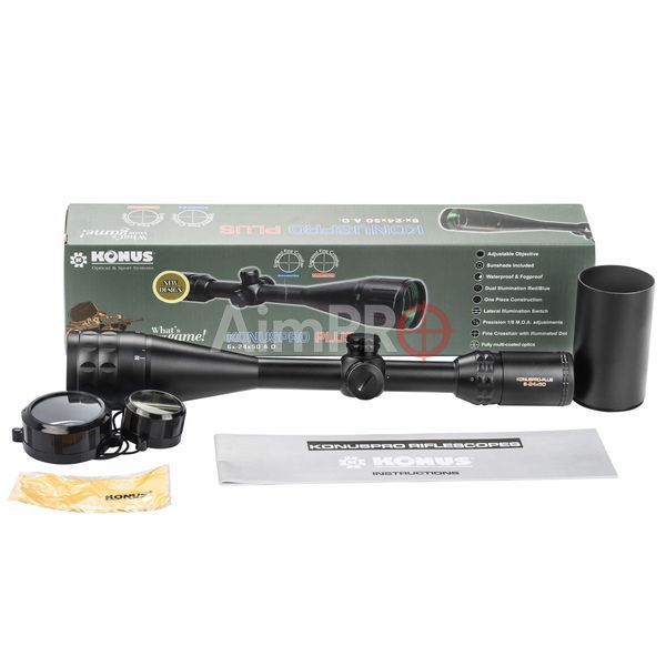 Оптичний приціл KONUS KONUSPRO-PLUS 6-24x50 30/30 IR AO RS-00021 фото