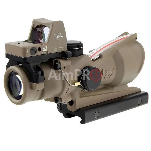 Комплект приціл TRIJICON ACOG 4x32 BAC і RMR 3.25 МОА FDE PR-00015 фото