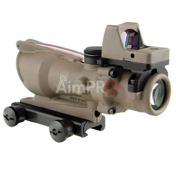 Комплект приціл TRIJICON ACOG 4x32 BAC і RMR 3.25 МОА FDE PR-00015 фото