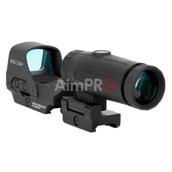 Коліматорний приціл HOLOSUN HE510C-GR та збільшувач HM3X (Combo Set) RDS-00232 фото