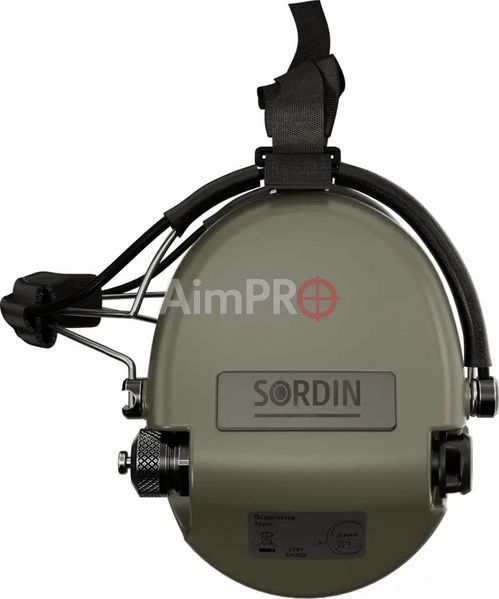 Навушники активні Sordin Supreme MIL AUX Slim з заднім тримачем (Green) HDP-00007 фото