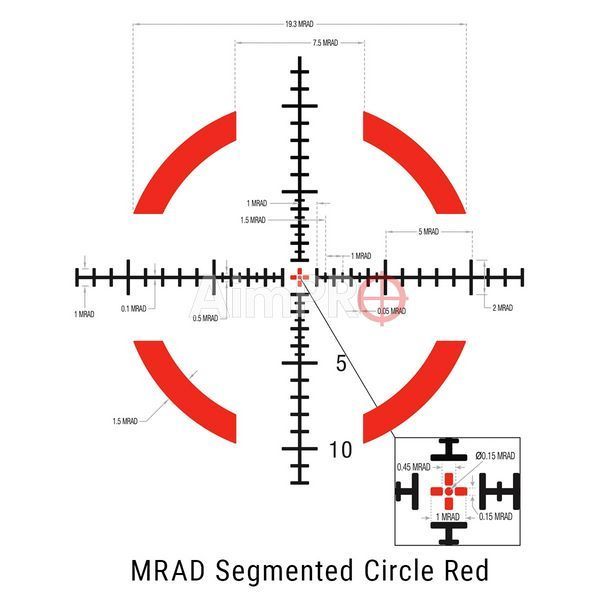 Оптичний приціл TRIJICON Credo 1-8x28 MRAD Segmented Circle Red/Green FFP RS-00154 фото