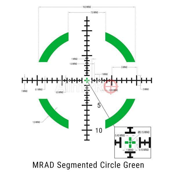 Оптичний приціл TRIJICON Credo 1-8x28 MRAD Segmented Circle Red/Green FFP RS-00154 фото