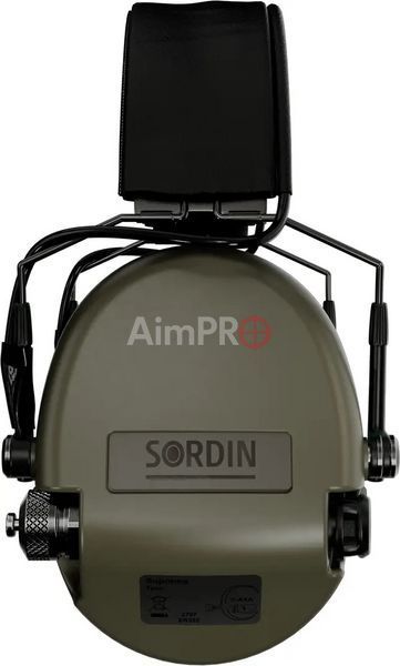 Навушники активні Sordin Supreme MIL AUX Slim з верхнім тримачем (Green) HDP-00011 фото