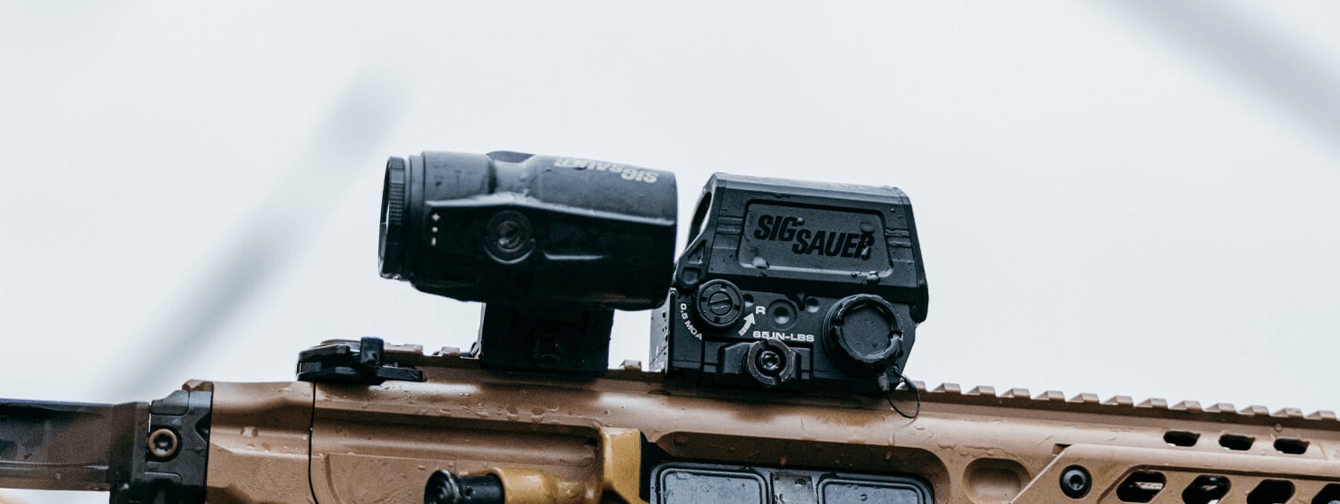 Коліматорний приціл SIG OPTICS ROMEO8T-AMR 1x40 та магніфер JULIET3T-AMR 3x22 мм